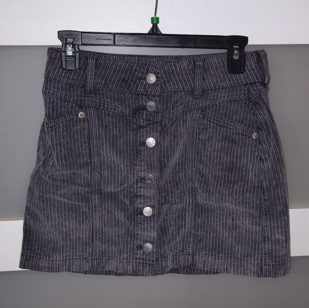 Arizona Jean Company Charcoal Button-Front Mini Skirt